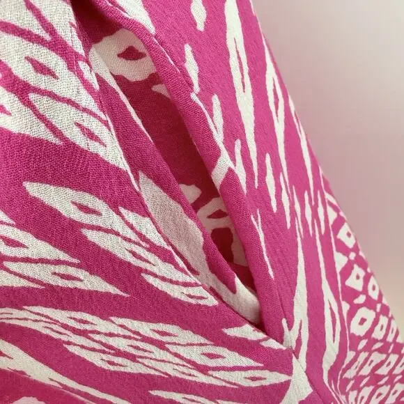 Natori Getaway Midi Dress Pink Lightweight Cotton Boho XS Resort Vacation Summer - Picture 4 of 9